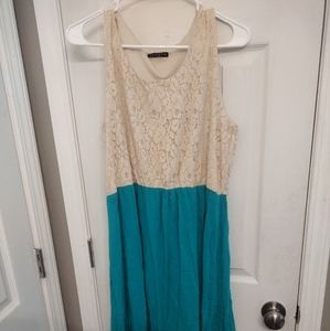 Blue & Cream colored maxi dress